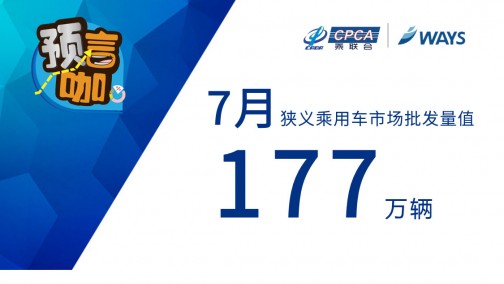 乘联会&威尔森：7月短期狭义乘用车批发量预测值为177万辆