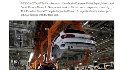 主要汽车出口国计划针对美国的关税威胁召开会议