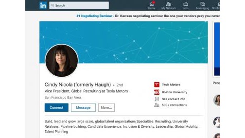 期待与丈夫一起周游世界 特斯拉负责全球招聘的副总裁将离职